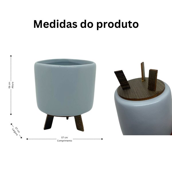 CACHEPOT DE CERÂMICA REDONDO COM PÉ VANJOS - Imagem 2