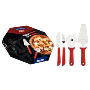 KIT PIZZA 14 PEÇAS AÇO INOX CB POLIPROPILENO TRAMONTINA