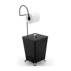 LIXEIRA DE CHÃO COM SUPORTE ARTHI PRETO 7LT