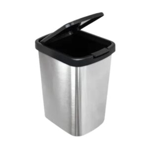 LIXEIRA COM CLICK LABEL INOX ARQPLAST