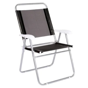 CADEIRA PRAIA ALUMÍNIO MASTER PLUS FASHION PRETA MOR