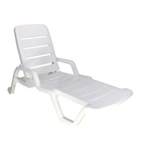 ESPREGUIÇADEIRA LEBLON BRANCA TRAMONTINA