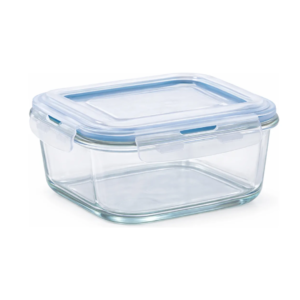 QHOUSE POTE VIDRO HERMÉTICO QUADRADO COM TAMPA 520ML
