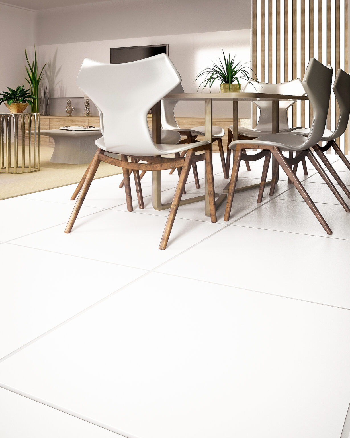 PISO LEF 44X44 ACETINADO BRANCO CLASSICO 44464A CX 2.50M² - Imagem 2