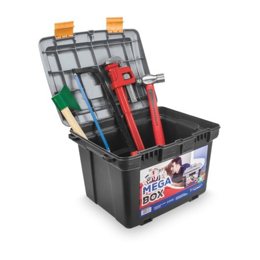 MALETA MEGA BOX CAIXA FERRAMENTAS PRETA ARQPLAST - Imagem 2