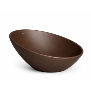 DECA CUBA DE APOIO REDONDA 39CM MEIA LUA MARROM FOSCO