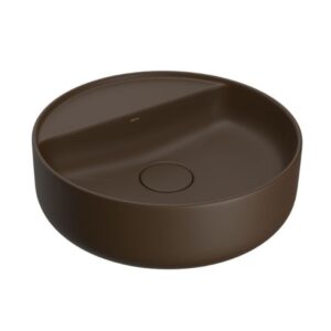 DECA CUBA DE APOIO REDONDA 40CM COM MESA L.12040.M.22 MARROM FOSCO