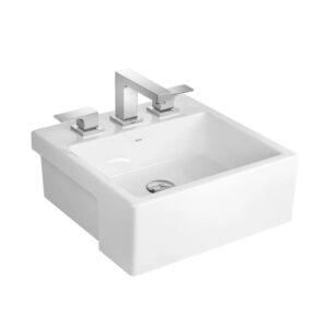 DECA CUBA DE SEMI ENCAIXE QUADRADA 42X42CM BRANCO GELO NW