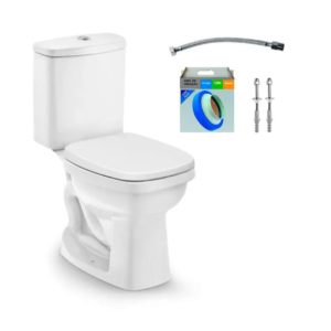 INCEPA BACIA FIT BRANCA COM CAIXA ACOPLADA + ASSENTO + ACESSÓRIO. FIXAÇÃO