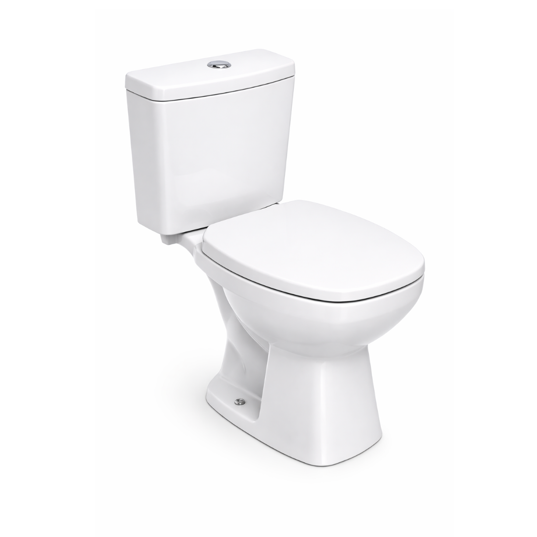 INCEPA BACIA THEMA BRANCA COM CAIXA ACOPLADA + ASSENTO + ACESSÓRIO. FIXAÇÃO