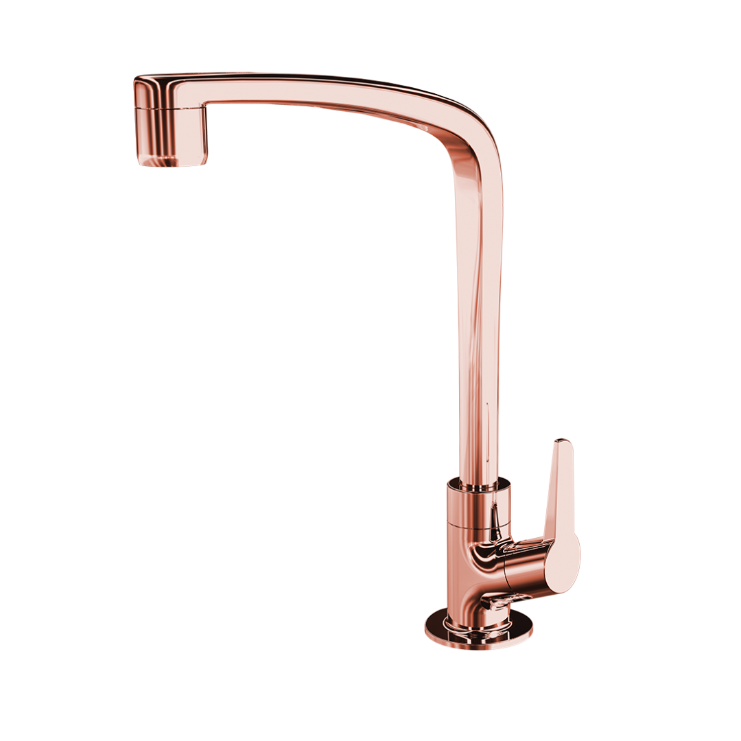 LORENZETTI TORNEIRA PVC COZINHA MESA FLATT ROSE GOLD 1167 F71 1/4 VOLTA