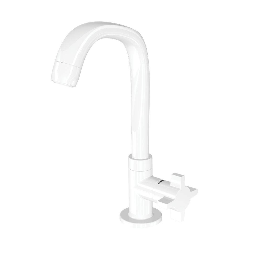 LORENZETTI TORNEIRA PVC LAVATÓRIO FITT CROSS BRANCA 1195 F64 1/4 VOLTA