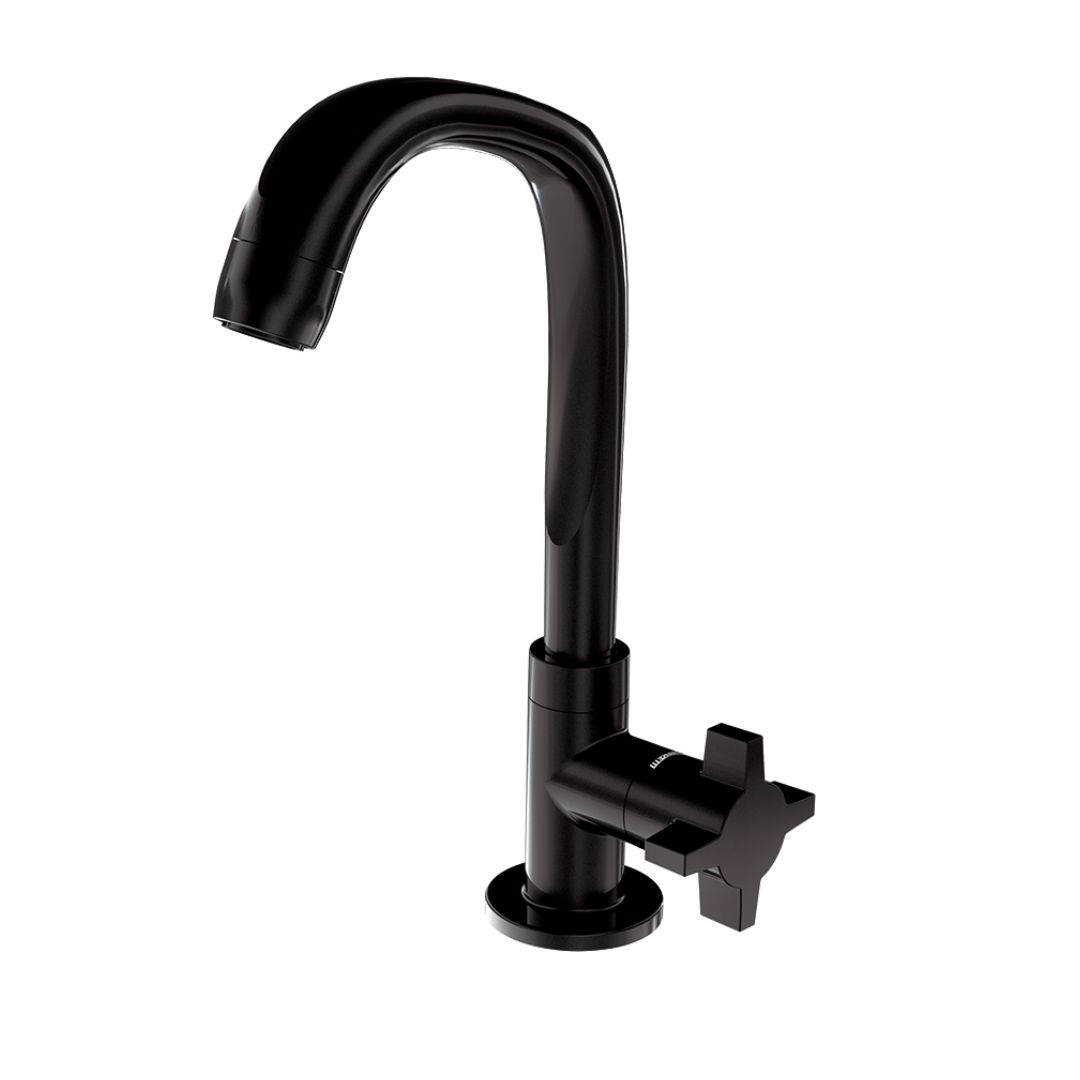 LORENZETTI TORNEIRA PVC LAVATÓRIO FITT CROSS PRETA 1195 F64 1/4 VOLTA