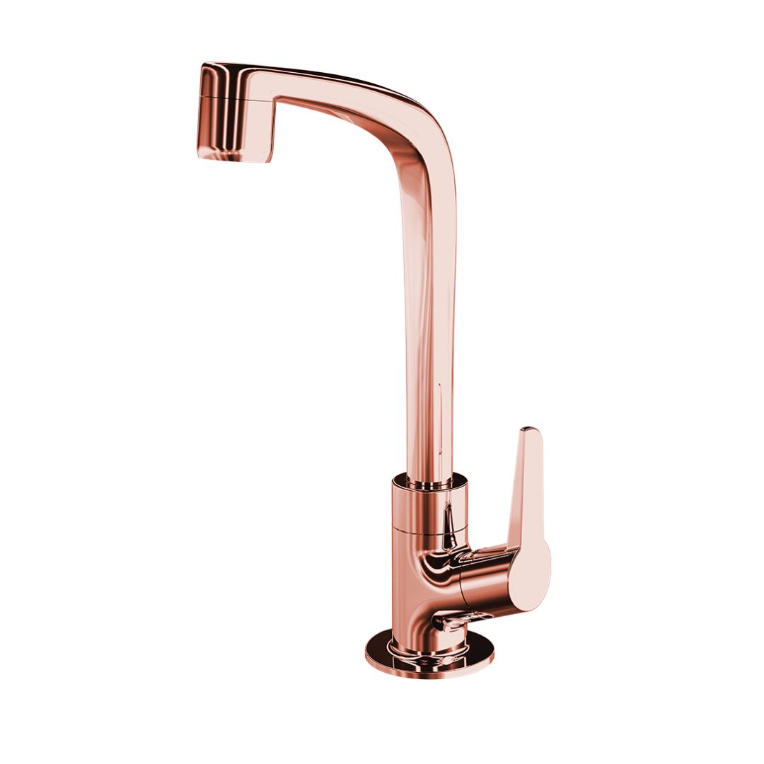 LORENZETTI TORNEIRA PVC LAVATÓRIO FLATT ROSE GOLD 1195 F71 1/4 VOLTA