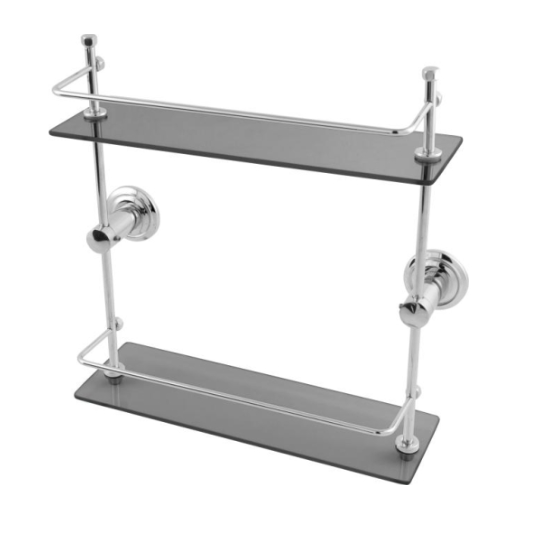 PEVILON PORTA SHAMPOO DUPLO FUMÊ CROMADO 6006