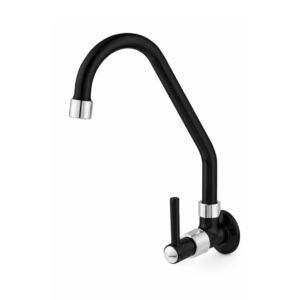 PEVILON TORNEIRA PIA LAVATÓRIO PAREDE RAVENA C64 PRETA CROMADA 93060