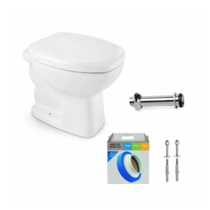 ROCA BACIA THEMA BRANCO COM ASSENTO E ACESSÓRIOS DE FIXAÇÃO