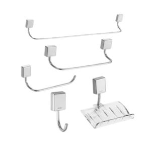 ROCA KIT ACESSÓRIOS BWC 5 PEÇAS ZIP CROMADO