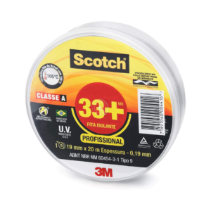 FITA ISOLANTE SCOTCH 33+19MM X 20M PRETA 3M