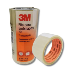 FITA PLÁSTICA EMBALAGEM TRANSPARENTE 48MM X 50M 3M