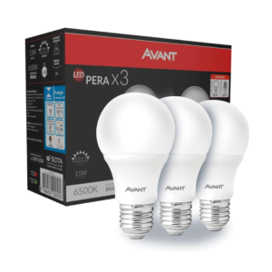KIT LÂMPADA LED BULBO 15W 6500K COM 3 PEÇAS LUZ BRANCA AVANT