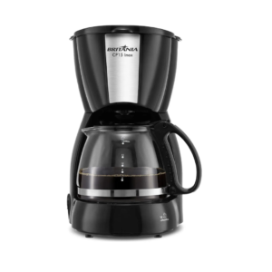 CAFETEIRA CP15 INOX PRETA JARRA VIDRO 15 CAFÉS 127V BRITÂNIA