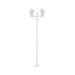 POSTE COM TUBO PARA JARDIM PARA 2 LÂMPADA ALT 161CM 122 BRANCO DITAL