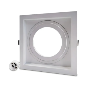 SPOT EMBUTIDO INJETADO RECUADO 1 LÂMPADA AR 111 QUAD BRANCO REF01022BR DITAL