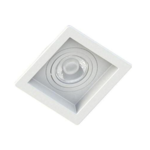 SPOT EMBUTIDO INJETADO RECUADO 1 LÂMPADA MR16 QUAD BRANCO REF 01006 BR DITAL