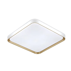 PLAFON LED TORONTO 30CM QUADRADO 24W 3000K A 6000K BRANCO/DOURADO HEVVY