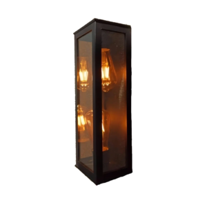 ARANDELA 262 ALUM QUADRADO VIDRO ESPELHADO 2 LAMP E-27 MARROM IDEAL