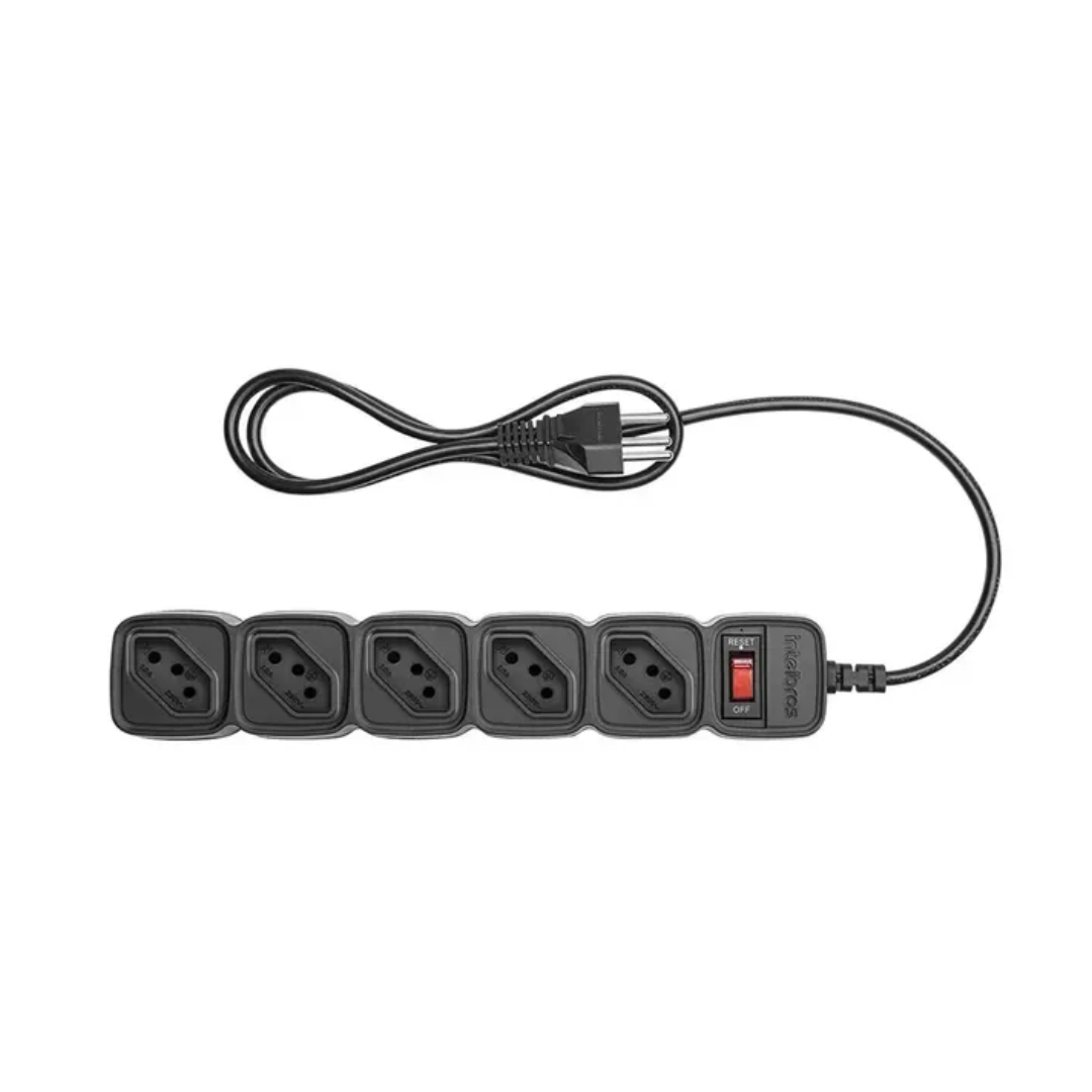 FILTRO DE LINHA 5 TOMADAS BIVOLT EPE 205+ PRETO INTELBRAS