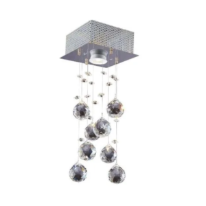 PLAFON BRILHANTE INOX QUADRADO PARA 1 LÂMPADA GU10 LLUM