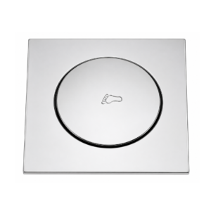 GRELHA QUADRADA CLIQUE 100 MM AÇO INOX 14012 CROMADA PEVILON
