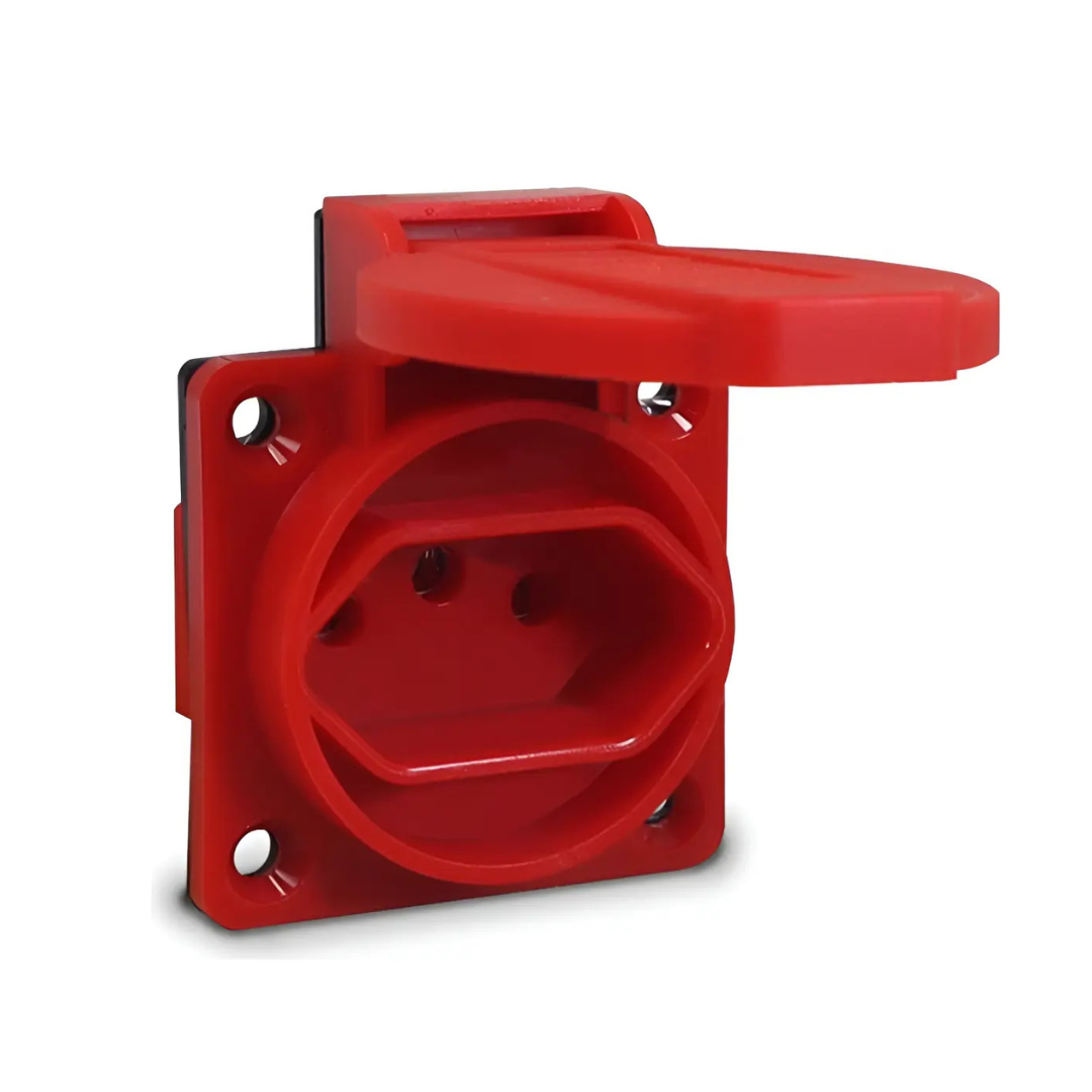 TOMADA PAINEL EMBUTIR 2P+T 20A VERMELHO ROHDINA