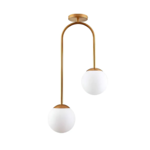PLAFON FLORIDA PARA 2 LÂMPADAS DOURADO STARTEC