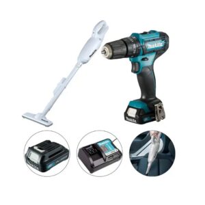 KIT PARAFUSADEIRA +ASPIRADOR PÓ MAKITA HP333DWYX3+CL106FDZW 12V